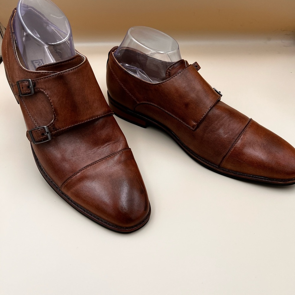 Men's Brown leather Miralto Double Monk Strap Shoes